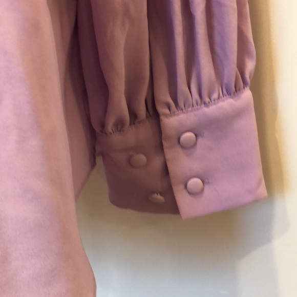 Chicos purple accordion blouse size 3 long sleeves with tie neckline - Picture 9 of 14